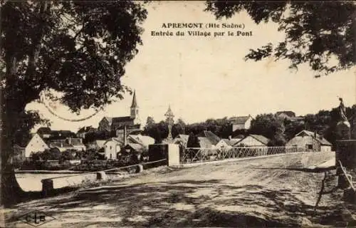 Ak Apremont Haute Saône, Entree du Village par le Pont