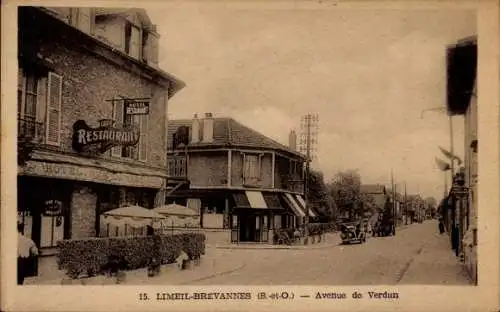 Ak Limeil Brévannes Val de Marne, Avenue de Verdun, Hotelrestaurant