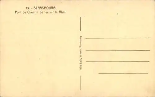 Ak Straßburg Straßburg Elsass Bas Rhin, Font du Chemin de fer sur le Rhine