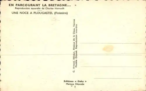 Künstler Ak Plougastel Daoulas Finistère, Reisen durch die Bretagne, Eine Hochzeit