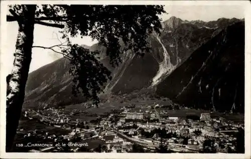 Ak Chamonix Mont Blanc Haute Savoie, Gesamtansicht, Le Brevent