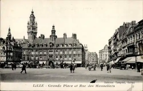 Ak Lille Nord, Grande Place, Rue des Manneliers