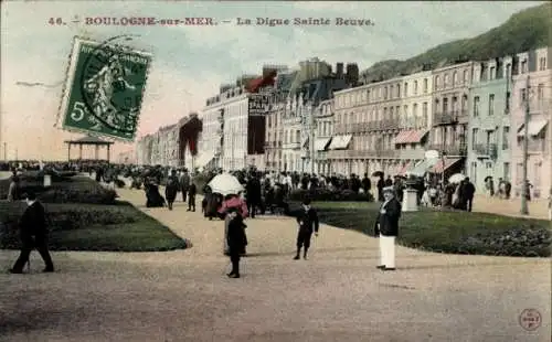 Ak Boulogne sur Mer Pas de Calais, La Digue Sainte Beuve