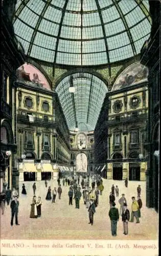 Ak Milano Mailand Lombardia, Galleria Vittorio Emanuele II, interno