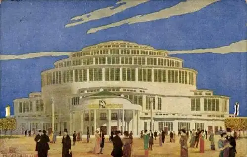 Künstler Ak Wrocław Breslau Schlesien, Jahrhunderthalle, Ausstellung 1913