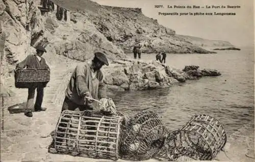 Ak Finistère, La Pointe du Raz. Der Hafen von Bestree