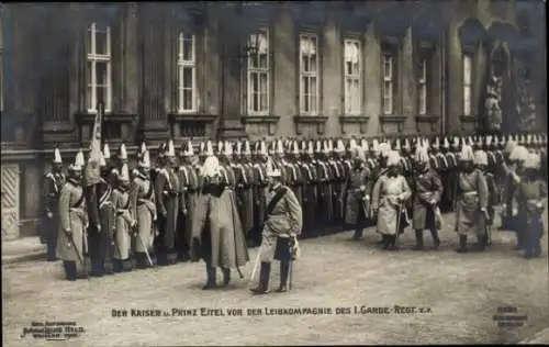 Ak Kaiser Wilhelm II., Prinz Eitel Friedrich, 1. Garde Regiment zu Fuß