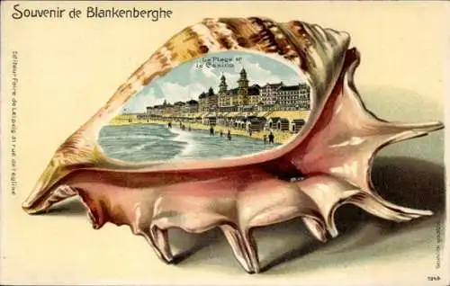 Muschel Litho Blankenberghe Blankenberge Westflandern, Strand, Casino