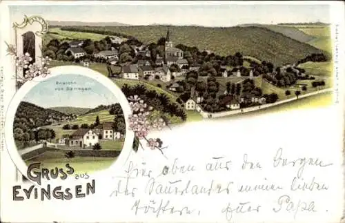 Litho Evingsen Altena in Westfalen, Gesamtansicht, Springen