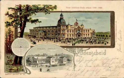 Litho Lüdenscheid im Märkischen Kreis, Neue Schützenhalle, alte Schützenhalle