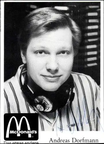 Ak Schauspieler Andreas Dorfmann, Portrait, Autogramm, Werbung McDonald's