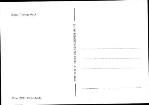 Ak Schauspieler und Sänger und Moderator Dieter Thomas Heck, Portrait, Autogramm
