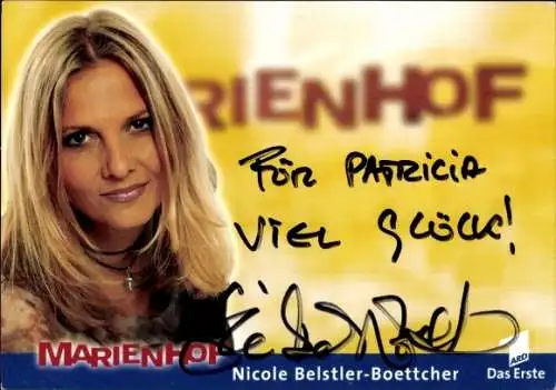 Ak Schauspielerin Nicole Belstler-Boettcher, Portrait, Autogramm, ARD, Serie Marienhof