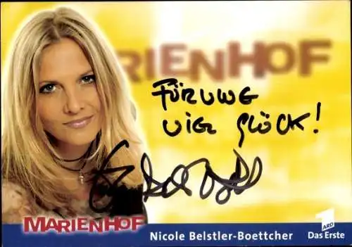 Ak Schauspielerin Nicole Belstler-Boettcher, Portrait, Autogramm, ARD, Serie Marienhof