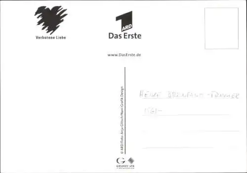 Ak Schauspielerin Heike Brentano, Portrait, Autogramm, ARD, Serie Verbotene Liebe