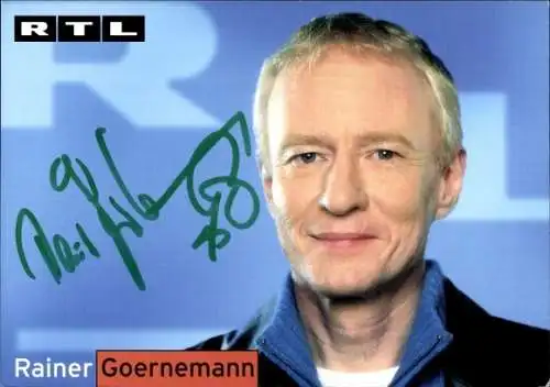 Ak Schauspieler Rainer Goernemann, Portrait, Autogramm, RTL