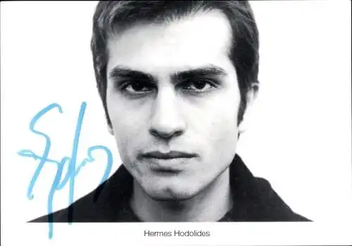 Ak Schauspieler Hermes Hodolides, Portrait, Autogramm, ARD, Serie Lindenstraße, als V. Sarikakis