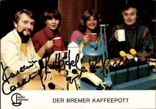 Ak Schauspieler Karl-Heinz Calenberg, Gerd Mindermann, Kristina Hertel, Monika Kluth, Autogramm