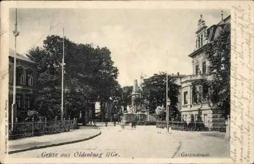 Ak Oldenburg im Großherzogtum Oldenburg, Gartenstraße