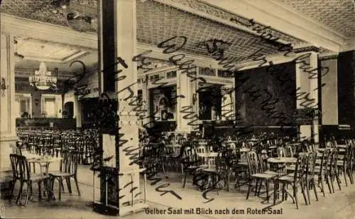 Ak Braunschweig in Niedersachsen, Kaffeehaus Victoria Luise, Gelber Saal, Roter Saal