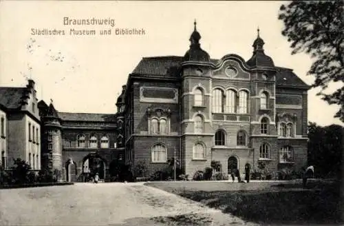 Ak Braunschweig in Niedersachsen, Städtisches Museum, Bibliothek