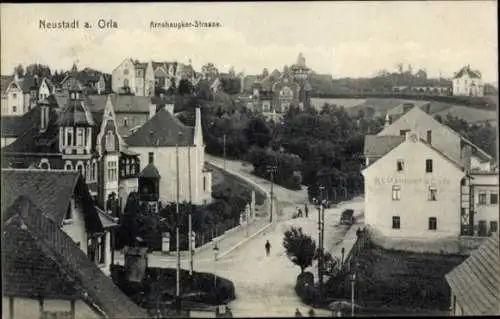 Ak Neustadt an der Orla, Arnshaugker-Straße, Restaurant Café