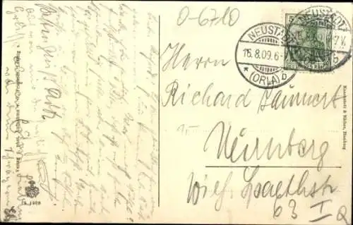 Ak Neustadt an der Orla, Arnshaugker-Straße, Restaurant Café