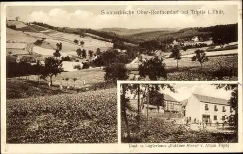 Ak Oberrenthendorf Renthendorf in Thüringen, Gesamtansicht, Gasthaus Goldner Stern