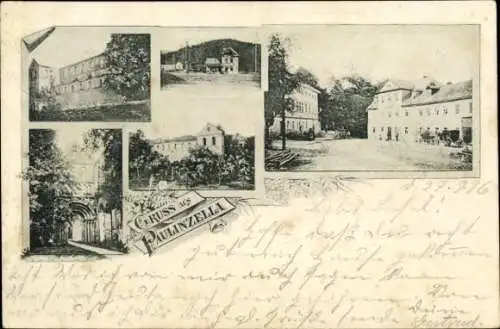 Ak Paulinzella Rottenbach Königsee in Thüringen, Teilansichten, Klosterruine, Gasthaus Menger