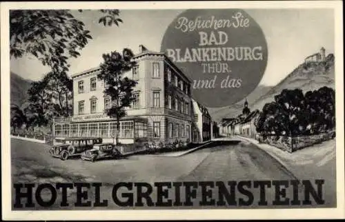 Ak Bad Blankenburg in Thüringen, Hotel Greifenstein