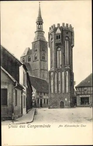 Ak Tangermünde in Sachsen Anhalt, Am Hühnerdorfer Tor