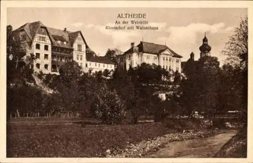 Ak Polanica Zdrój Bad Altheide Schlesien, Weistritz, Klosterhof, Waisenhaus