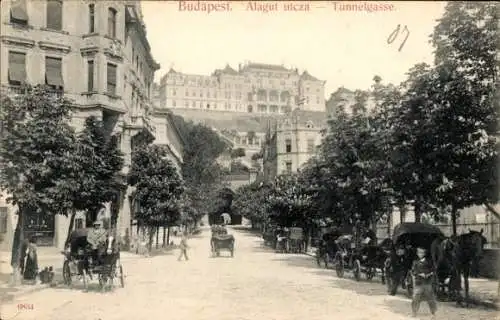 Ak Budapest Ungarn, Tunnelgasse