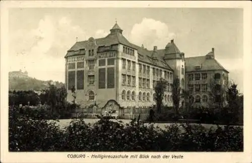 Ak Coburg in Oberfranken, Heiligkreuzschule, Veste