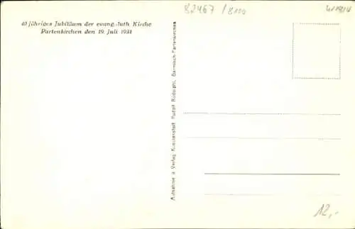 Ak Garmisch Partenkirchen in Oberbayern, Evangelisch Lutherische Kirche