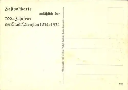 Ak Prenzlau in der Uckermark, 700 Jahrfeier, 1234-1934