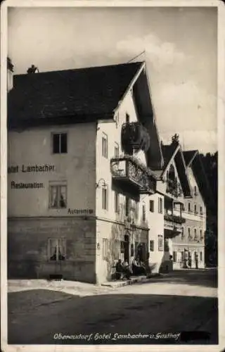 Ak Oberaudorf in Oberbayern, Hotel Lambacher, Gasthof