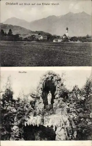 Ak Ohlstadt in Oberbayern, Ettaler Mandl, Grotte