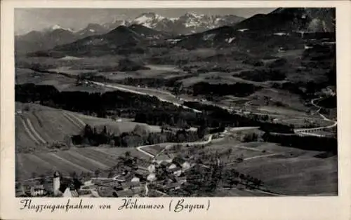 Ak Höhenmoos Rohrdorf am Inn Oberbayern, Fliegeraufnahme