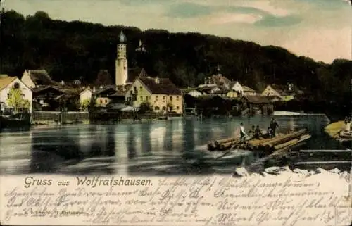 Ak Wolfratshausen in Oberbayern, Teilansicht