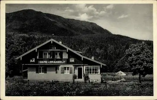 Ak Garmisch Partenkirchen in Oberbayern, Café, Restaurant, Pension Pfanzelt