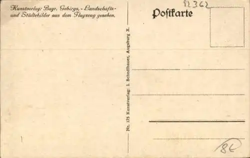 Ak Weilheim Oberbayern, Gesamtansicht, Fliegeraufnahme