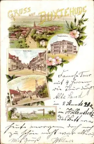 Ak Buxtehude in Niedersachsen, Baugewerksschule, Thor