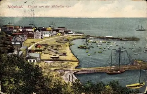 Ak Nordseeinsel Helgoland, Strand von der Südspitze aus