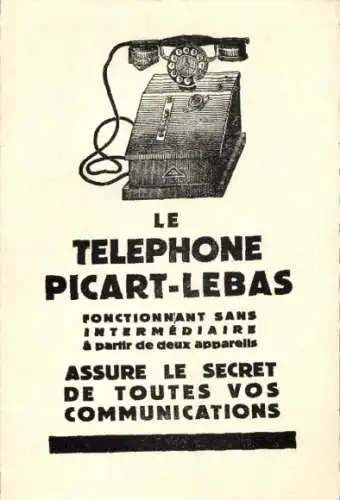 Ak Reklame, Telefonie-Installationsdienst Picart-Lebas, 40, Rue Louis-Blanc