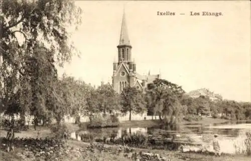 Ak Ixelles Elsene Brüssel Brüssel Belgien, Les Etangs