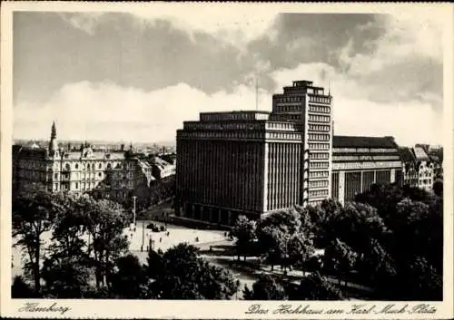 Ak Hamburg Mitte Altstadt, Hochhaus am Karl-Muck-Platz