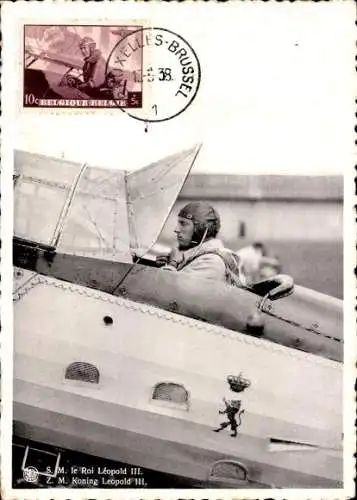 Maximum Ak Belgien, Nationales Komitee für Luftfahrt-Propaganda, König Leopold III. im Flugzeug