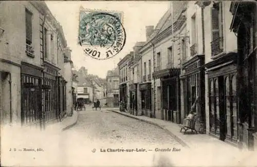 Ak La Chartre sur Loir Sarthe, Grande Rue