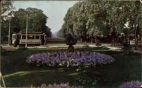 Ak Bonn am Rhein, Poppelsdorfer Allee am Kreuzberg, Straßenbahn